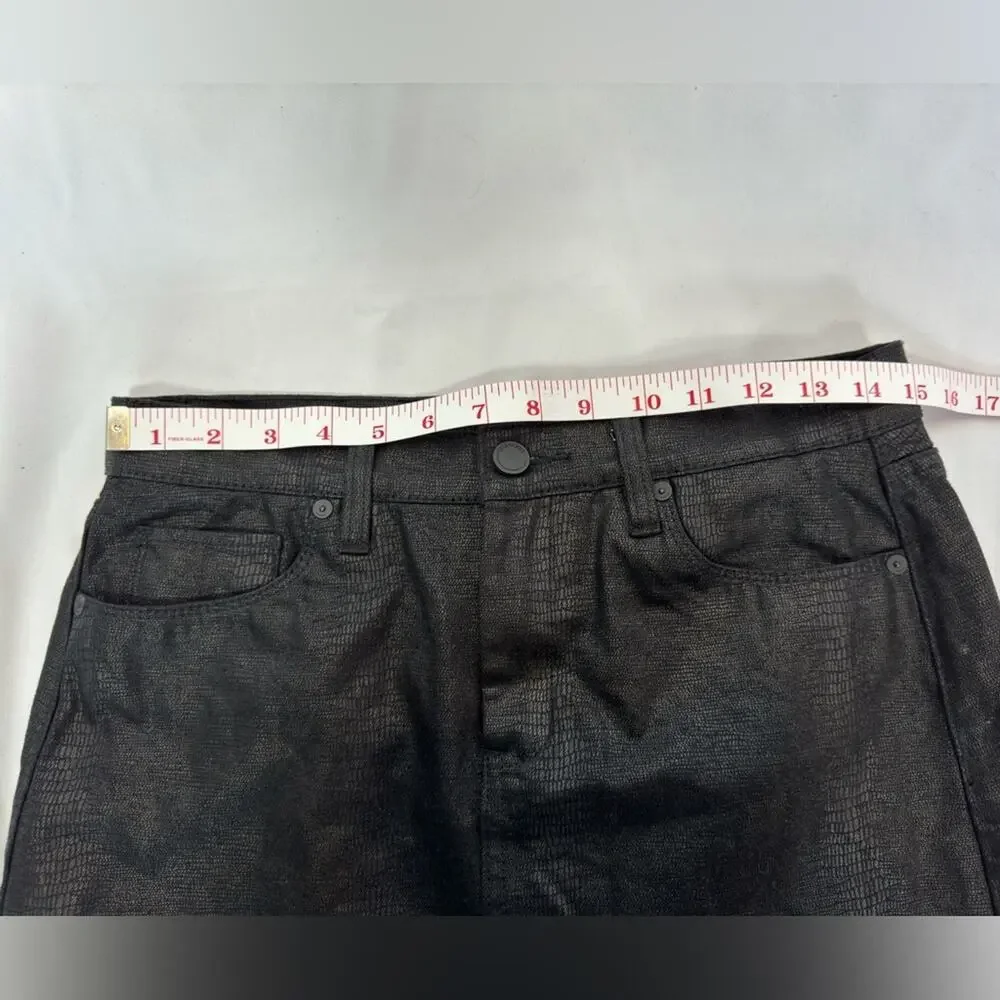 Blank NYC Black Snake Skin Cotton Mini Skirt Size 27